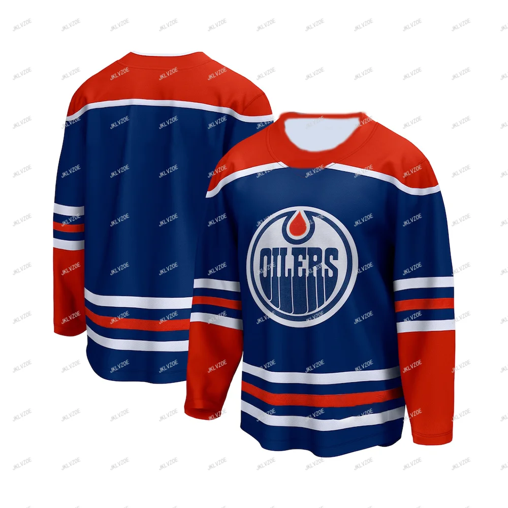 Men Kids Hockey Jersey Adult Teenager Team Top T Shirt Sports Train Tee Children Boys Women Edmonton Oilers Clothing Hot 24/25