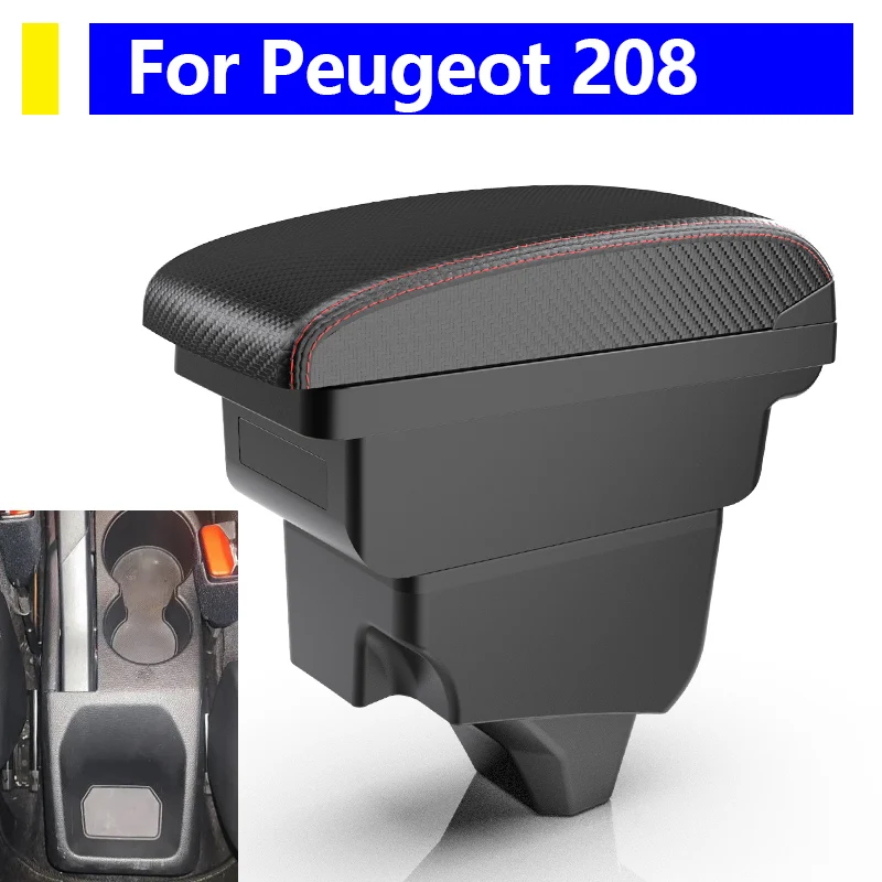 

Для Peugeot 2008 подлокотник для Peugeot 208 автомобильный подлокотник 2019 2020 2021, детали для модернизации, детали интерьера, ящик для хранения, аксессуары