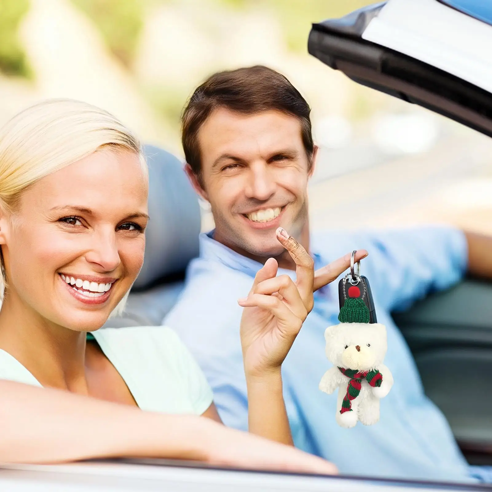 Purse Charm Soft Bear Keychain Ornaments Plush Doll Pendant With Scarf And Hat For Kids Adults Boys Girls Birthday Graduation