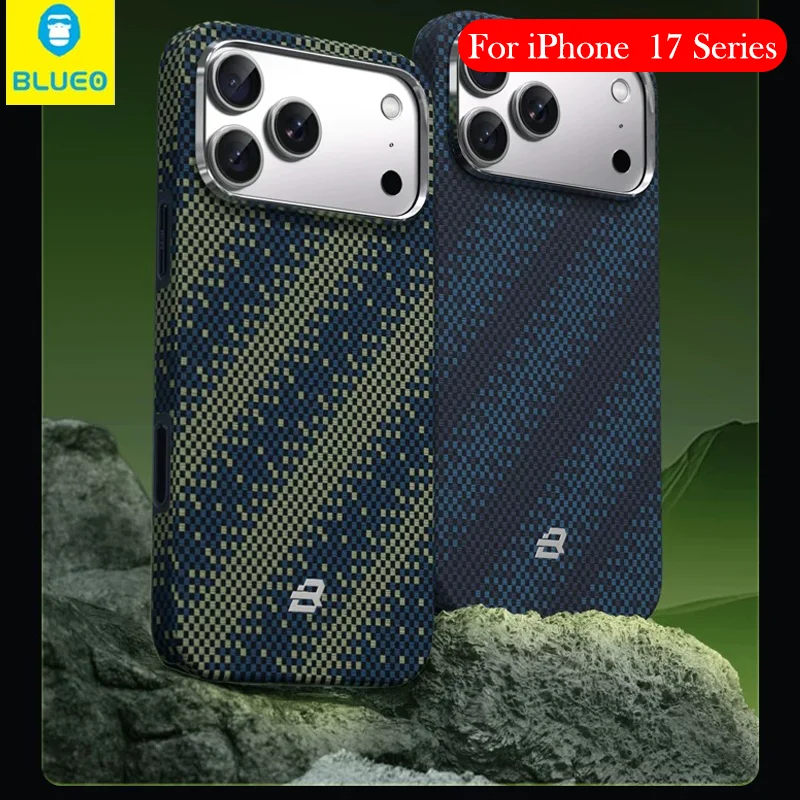 

Blueo Case For iPhone 17 Pro Max Kevlar Wireless Charging Back Cover Case for IPHONE 17 PRO MAX