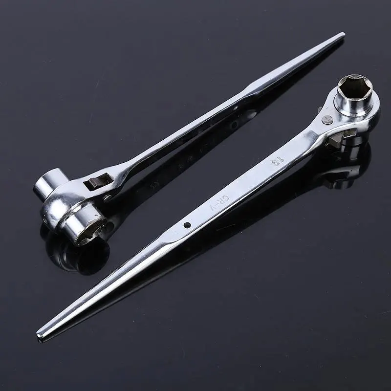 

1pcs Spiked Scaffolding Tools Car Repair Tool Ratchet Wrench with Pointed Tail Multi-functional Bi-directional Ratchet Wrench