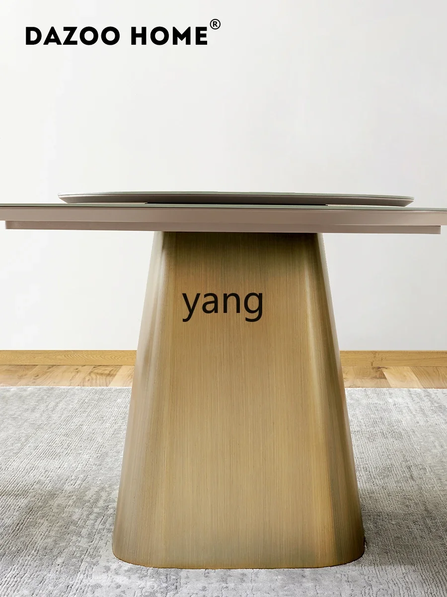 LTT  minimalist sand tempered glass square dining table high-end dining room table