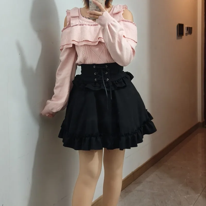 

Shinonome Ena Jirai kei JK Uniform Anime Cosplay Costume Japanese Style Lolita Y2K Blouse Top Skirt Set Theme Party Role Playing