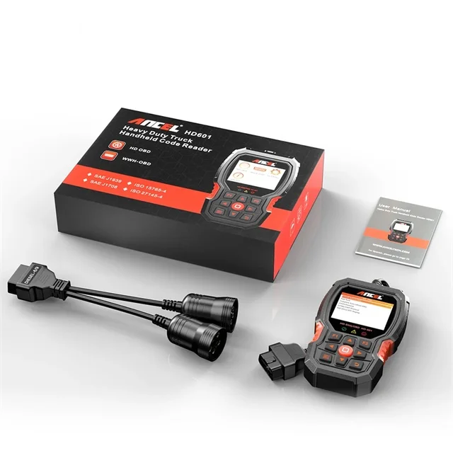 

Диагностический сканер ANCEL HD601 для грузовиков: OBD2-сканер для всех систем, диагностика дизельных двигателей, совместим с различными марками грузовиков.