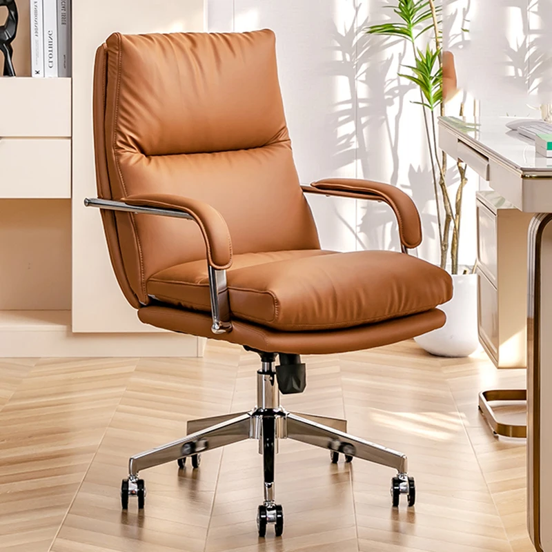 Under Desk Computer Office Chair Lazy Faux Leather Arm Mobile Office Chair Accent Meditation Cadeiras De Escritorio Furniture