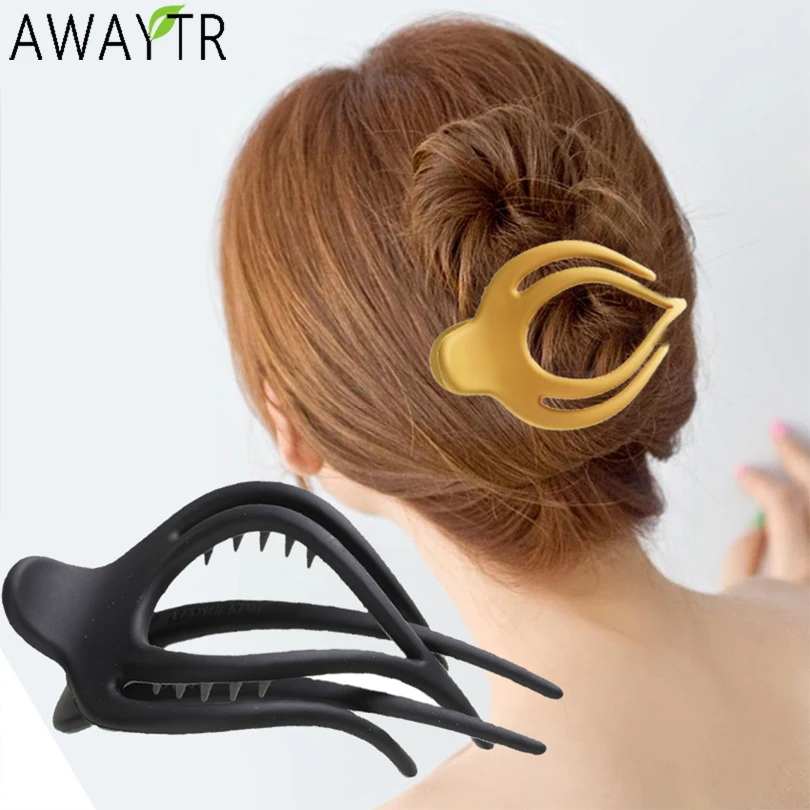 AWAYTR Matte Solid Hair Claws Elegant Clear Acrylic Hair Clips Hairpins Barrette Headwear for Women Girls Hair Accessories Gifts