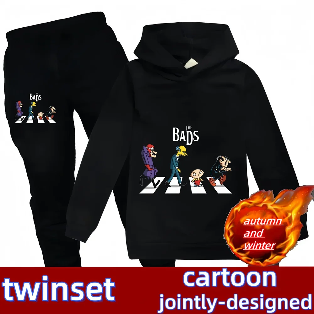 

Baby Boys clothing American vintage hoodie set Children Spring and Autumn girls casual hoodie +pants 2 pieces children boys suit