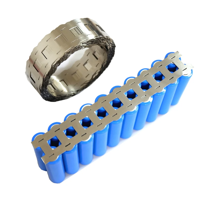 แถบนิกเกิลบริสุทธิ์1เมตรสำหรับ18650แบตเตอรี่ลิเธียมหนา0.15มม. ระยะห่างของเซลล์18.45มม.