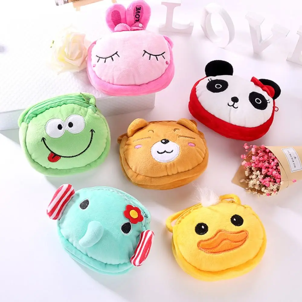 Cartoon Animal Plush Bear Rabbit Crossbody Bag Pig Cat Duck Shoulder Bag Portable Message Bag Makeup Pouch Coin Purse