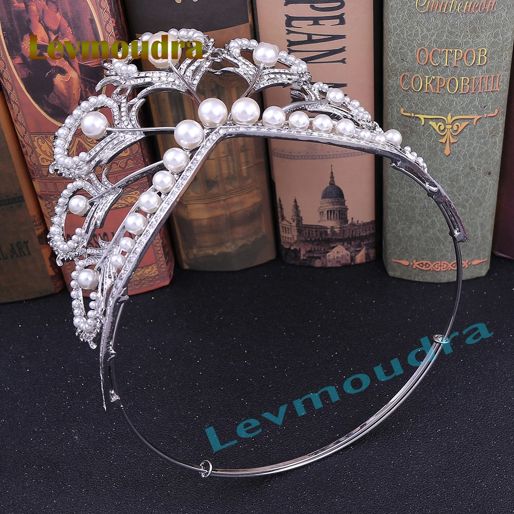 

Levmoudra Bridal Tiara Crown Princess Bride Crystal Diadem For Women Prom Hair Ornaments Wedding Bridal Head Jewelry Accessories
