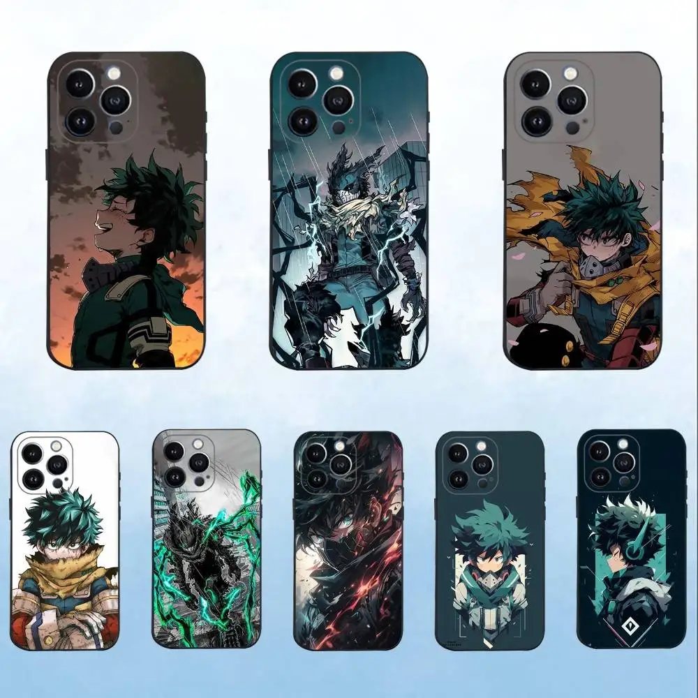 

My H-Hero Academia D-Deku Phone Case For iPhone 16,15,14,13,12,11 Plus,Pro Max,XS,X,XR,SE,Mini,8,7,Soft Silicone Black Cover