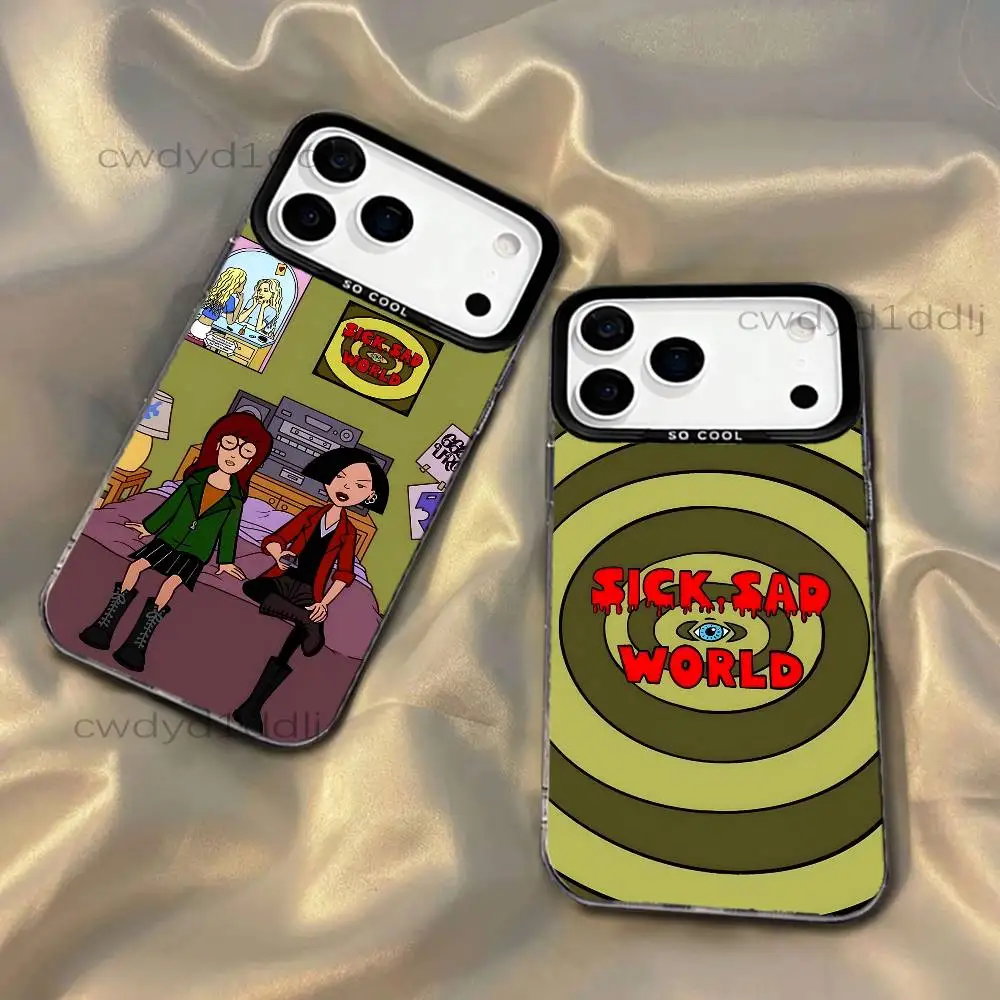

Cool D-Daria Cartoon Girl Phone Case For iPhone 17,16,15,14,13,12,11,X,8,7,Pro,Max,Plus,SE4,Air,Mini IMD Gray Hard Matte