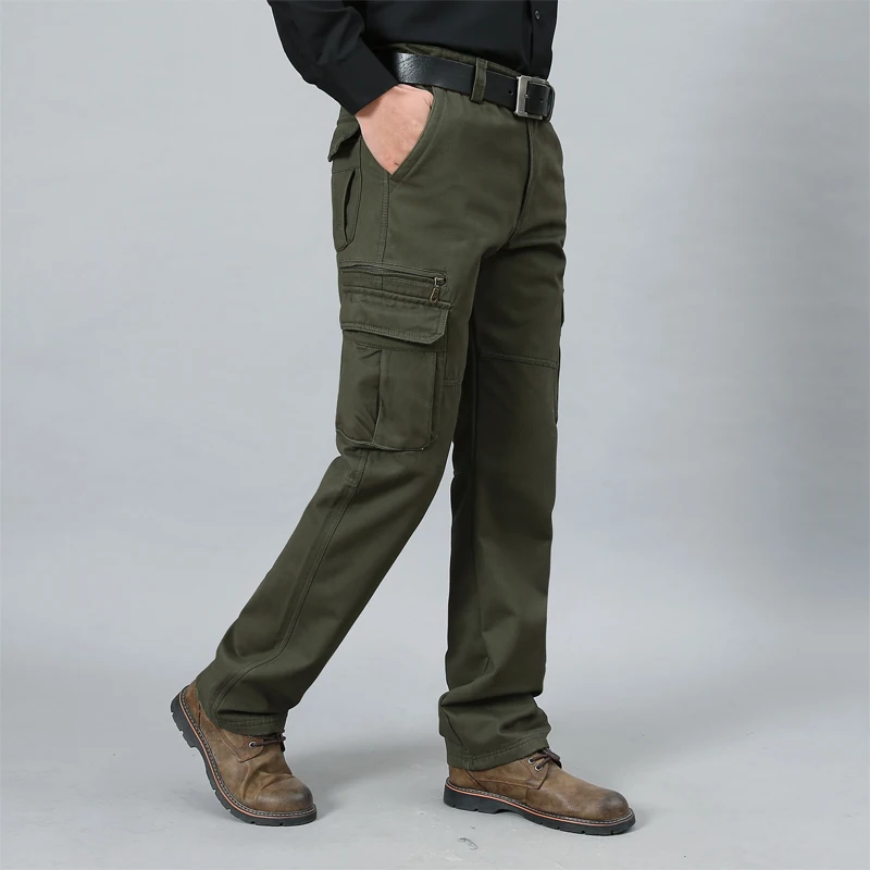 Pantalon cargo baggy multi-poches pour homme, pantalon décontracté, salopette droite, coton, militaire, hiver, grande taille 48, DulLong, fjgy