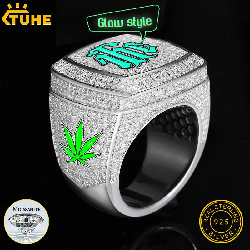 Custom Moissanite Ring 925 Silver Hip Hop Jewelry Your Own Design