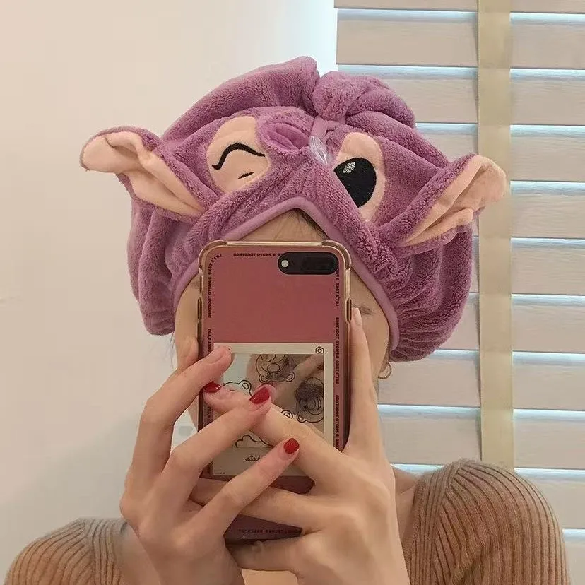 Mode Stitch Droog Haar Handdoek Vrouwen Koraal Fluwelen Drogen Wrap Sterk Water Douche Hoed Afvegen Bad Hoeden Tool Kids Geschenken