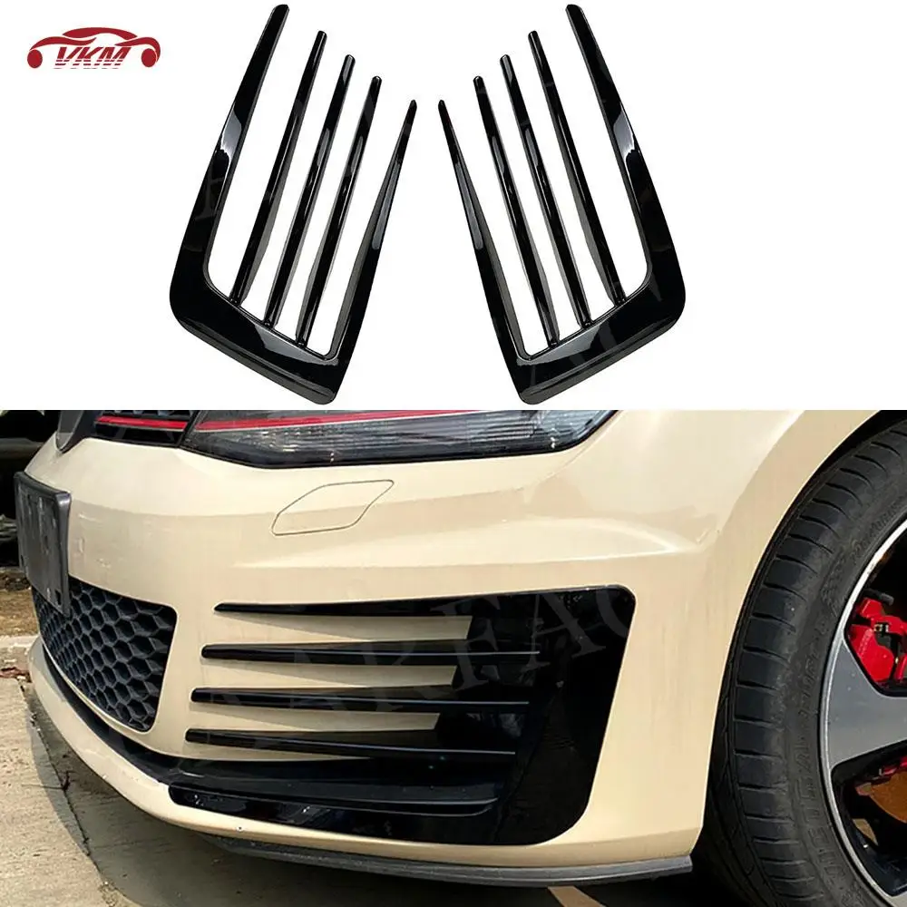 

ABS Gloss Black For Volkswagen VW Golf 7 MK7 GTI 2013-2016 Car Front Bumper Air Intake Frame Grille Canard Splitters Trim Parts