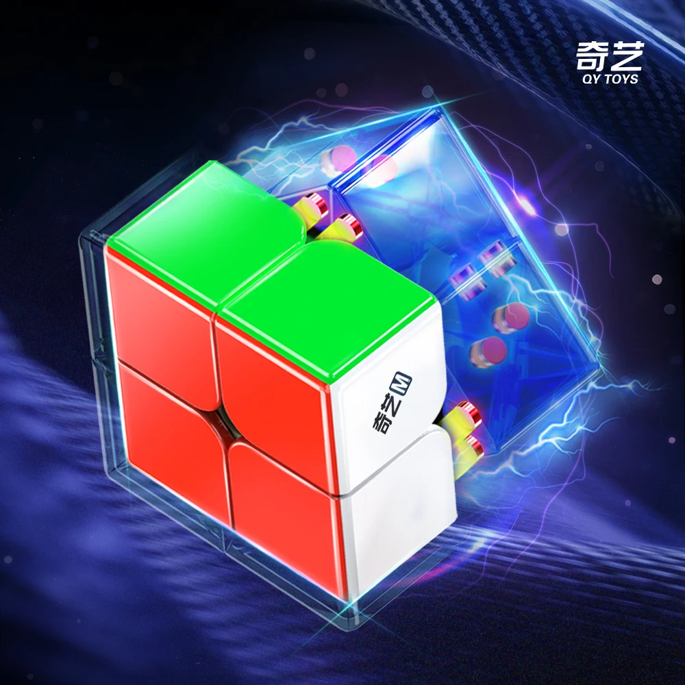 [JudyCube] Qiyi Warrior M UV 3X3 磁気マジック スピード キューブ ステッカーレス フィジェット トイ Qiyi Warrior 2X2 4X4 M UV Cubo Magico パズル