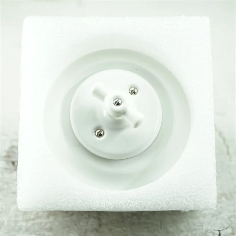 Imagem -06 - Interruptor de Luz de Parede de Cerâmica Porcelana Montagem Nivelada Gangue Forma Dupla Moderno 250v10a 10a