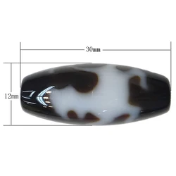 Natural Tibetan   Dzi Beads for making diy Jewelry Oval, Kylin & two tone, 30x12x2.50mm Hole:Approx 2mm, Sold By PC