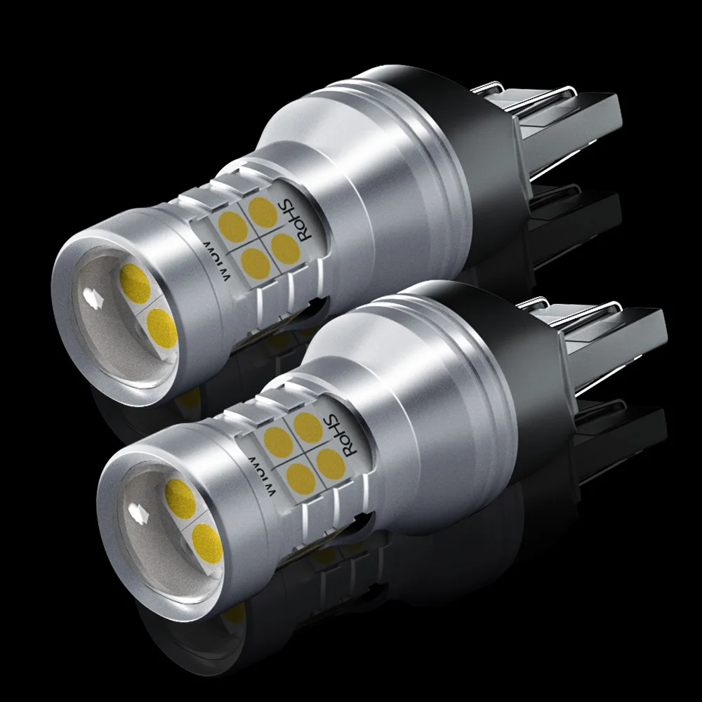 2pcs LED Daytime Running Light Bulb Lamp DRL W21/5W 7443 T20 Canbus No Error For Dacia Duster 2010-2018 Logan 2 Sandero 2
