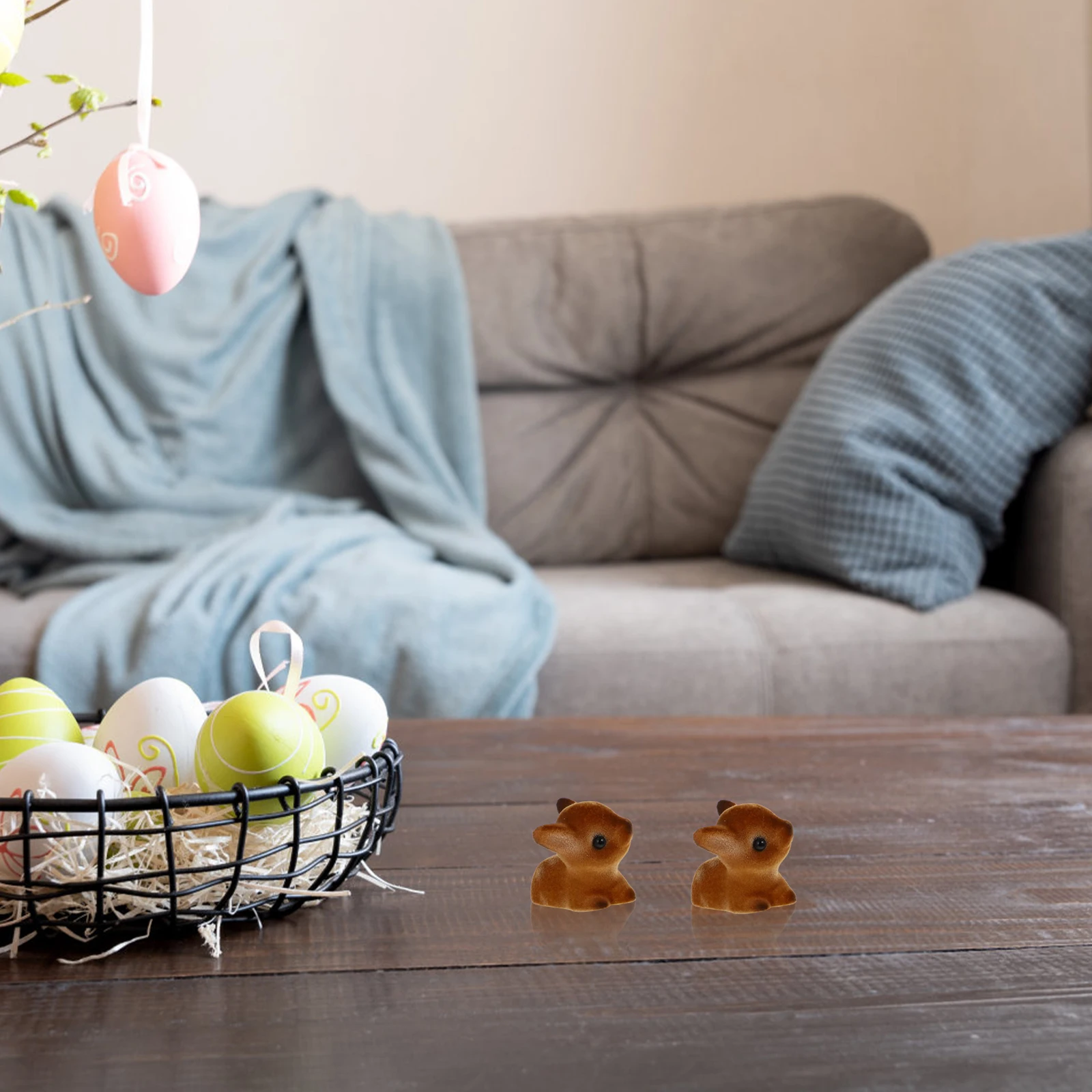 

Resin Fawn Cute Animal Desktop Ornament Home Office Decor Mini Interior Adornment Plaything Car Accessory