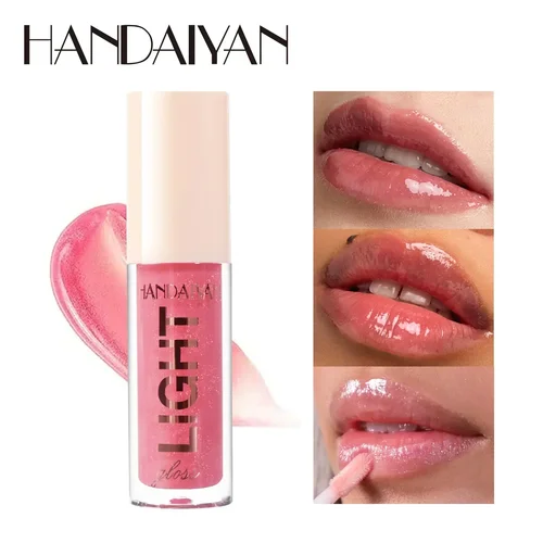 Espejo de luz de agua, aceite de labios de vidrio, esmalte hidratante, línea de labios que se desvanece, bálsamo líquido duradero resistente al agua, Base de labios cosmética para mujer