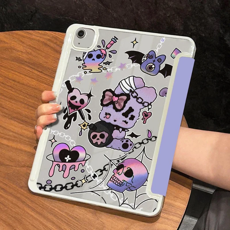 IPad Air 5 Air 4 10.9 Tablet Case for IPad 10.2 Case 7/8/9th Generation Ipad Mini6 8.3 Evil Cartoon Skull Doll Bat Cover Funda