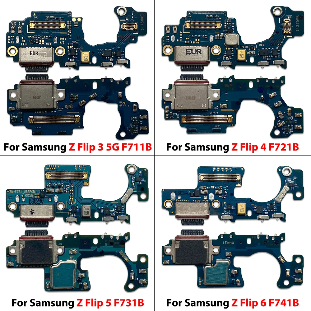 USB Micro Charge Port Jack Connector Charging Board Flex For Samsung Z Flip Fold 5G 2 3 5G 4 5 6 7 F926B F926U F936B F936U F946B