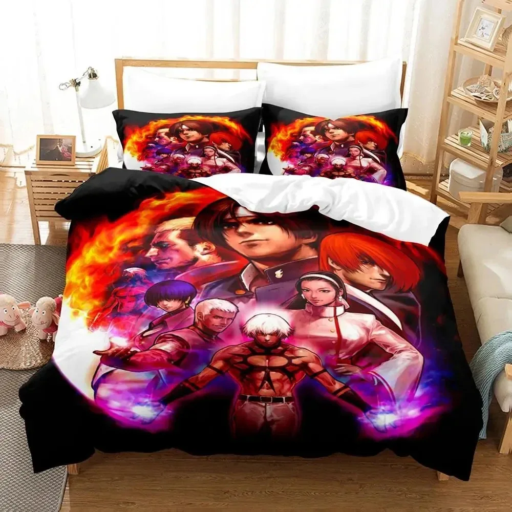 

Anime King Of Fighters Bedding Set Duvet Cover Bed Set Quilt Cover Pillowcase Comforter king Queen Size Boys Adult Bedding