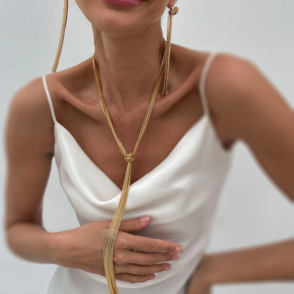 

Faionable Long Y-ape Knot Tassel Nelace Women's Multi-Layer Chain Design Sense Cross-Border Simple Busin Jewelry