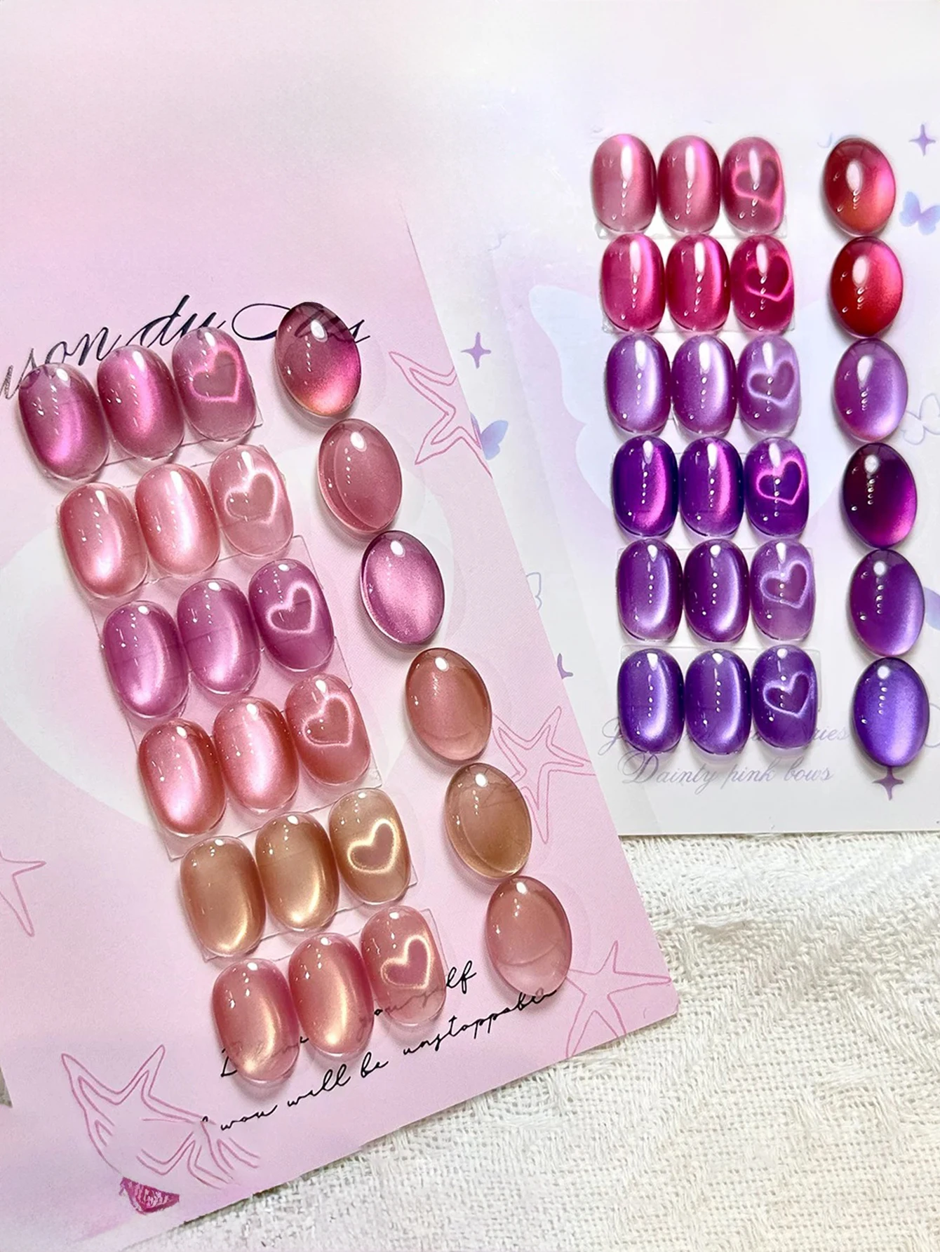

1/12PCS2026 Autumn and Winter Hot-Selling Women's Nail Salon Set Colorful Purple Golden Lavender Crystal Cat Eye Gel Nail Polish