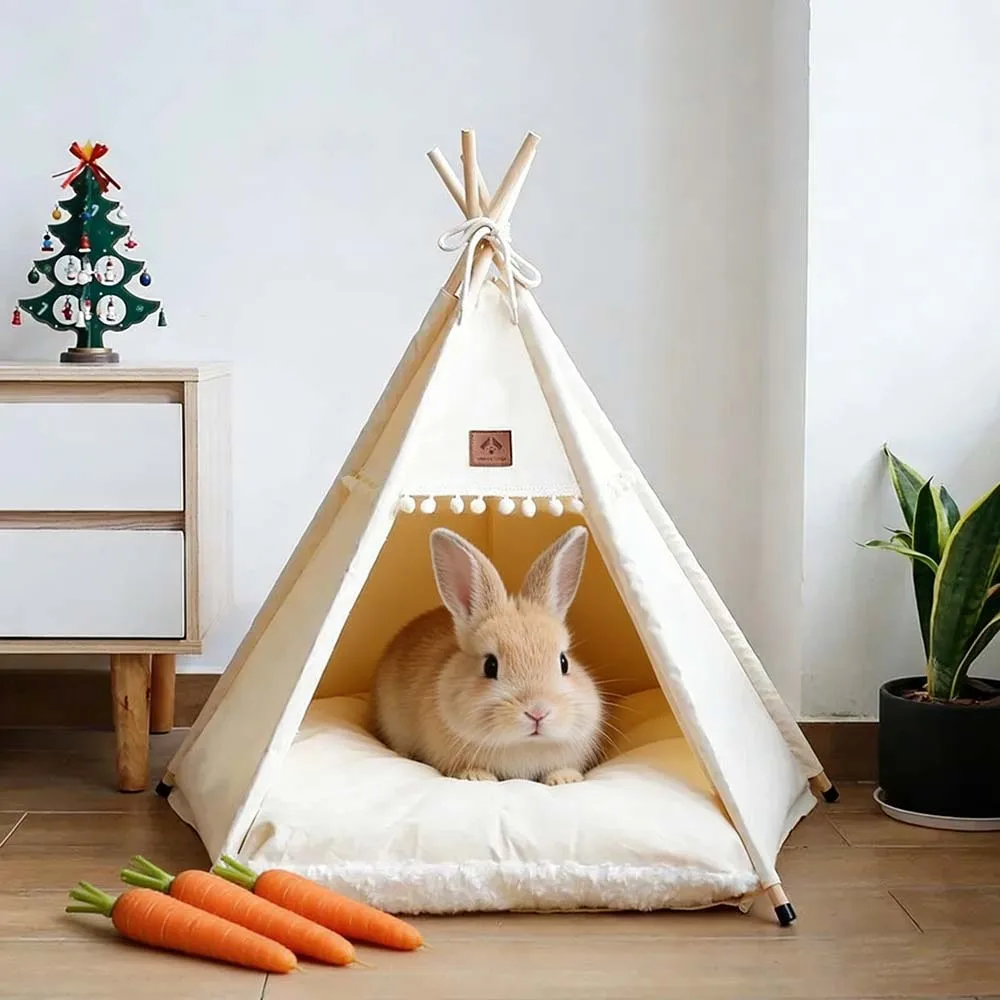 1PC S/M/L Pet Tent House Foldable Teepee Tent Removable Portable Cat Small Dog Bed Stable Dog House with Thick Pad Pet Supplies