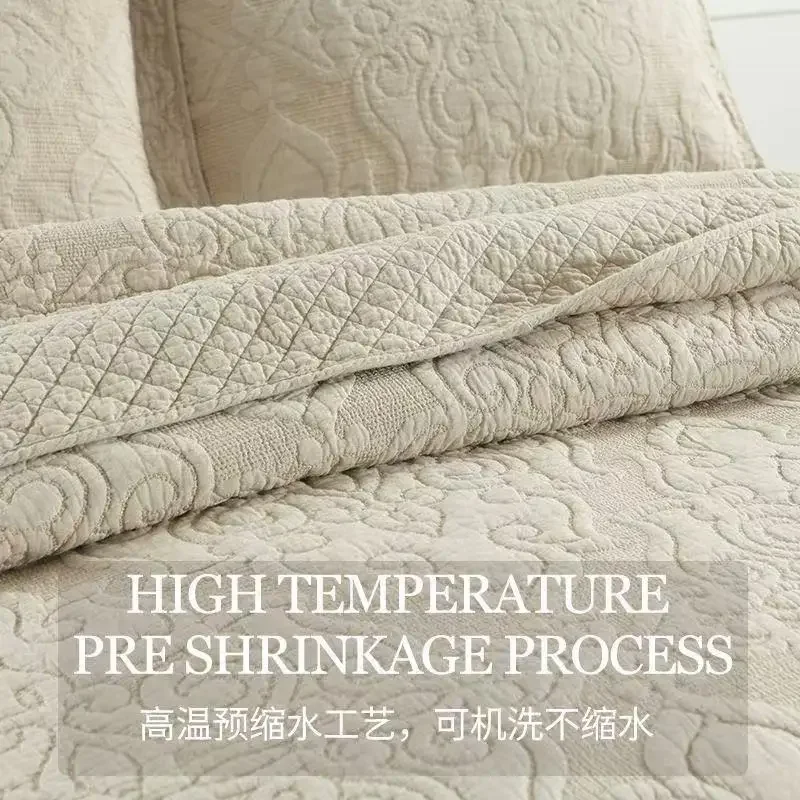 3pcs 100% Cotton Quilt Bedspread Set Queen King Size Coverlet Embroidery Quilted Bed Cover Single Double Bed Sheet Blanket