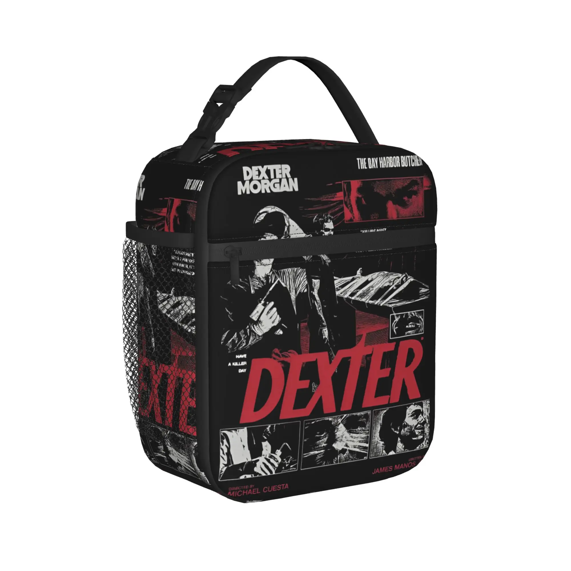 Dexter Morgan Insulated Lunch Bags High Capacity Horror Movie Reusable Cooler Bag Tote Lunch Box Office  Picnic Girl Boy