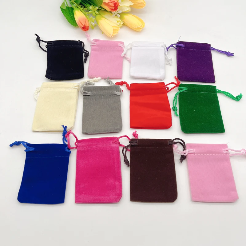 1000pcs 5x7 7x9 9x12 Jewelry Velvet Gift Bag Christmas Wedding Sachet Velvet Bags Drawstring Gift Pouch for Packing Storage Bags