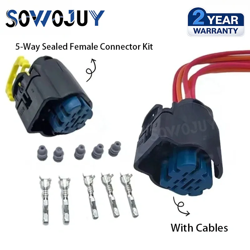 5 Way Trapez Sealed Female Connector 1928405159 Harness Receptacle Pigtail For Bosch Fuel Pump Injector Sensor VW Audi Honda