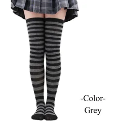 Long Striped Stockings Printed Femboy Thigh High Colorful Long Socks Stockings for Daily or Anime Cosplay Party Stockings