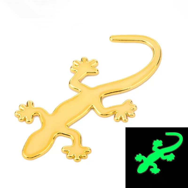 1Pcs Luminous Gecko Sticker Car Reflective Sticker Safety Warning 3D Stereo Sticker Scratch Blocking Stickers Auto Accessories