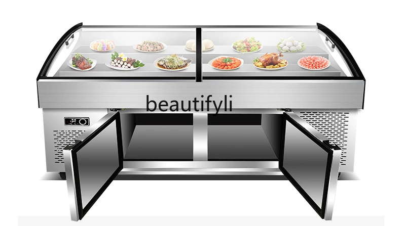 Three-Ladder Ice Table Display Cabinet Order Restaurant Barbecue  Commercial Fruit Fishing Refrigerated Fresh-Keeping Box