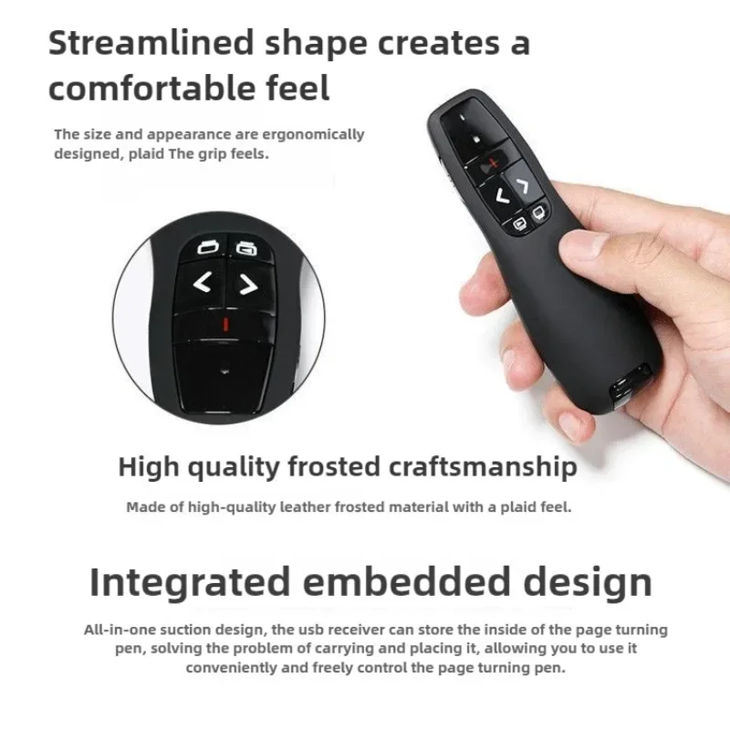 جهاز عرض تقديمي لاسلكي USB مع مؤشر ليزر أحمر لصفحة التحكم في شرائح PowerPoint حتى أسفل جهاز التحكم عن بعد للمعلمين