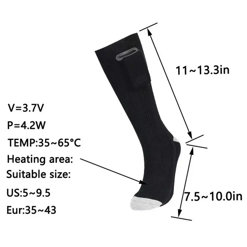 Verwarmde sokken voor de jacht Verwarmde kousen Voetwarmer Warme elektrische sokken met temperatuur op 3 niveaus Warme elektrische sokken