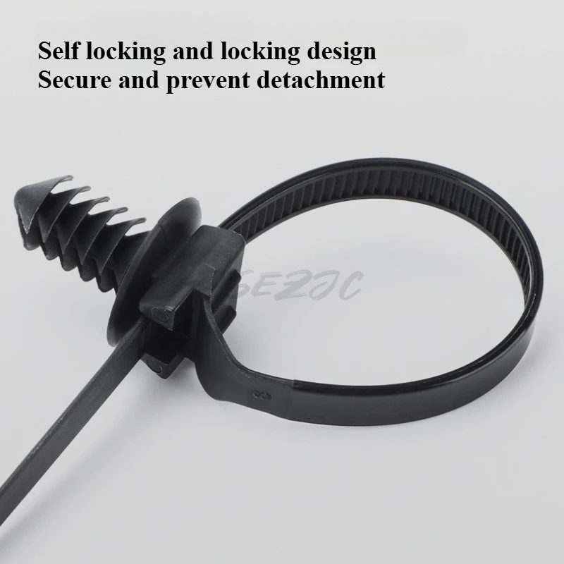 500pcs/package Threaded Head 5.5x100 PP1002302 Short Car Thread Head Nylon Cable Tie Plastic Buckle Bundle