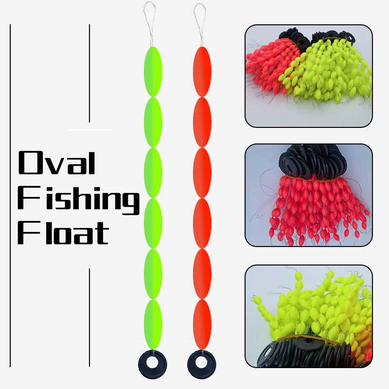 5 10 20 Set Oval Space Bean Fishing Line Fishing Float 6 In 1 String Type Stops Float Stopper Tackle Accessories