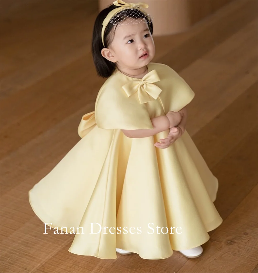

FANAN Pretty Flower Girl Dresses O-Neck Elegant Princess Organza Ball Gown For Kids Birthday Party First Communion Dress