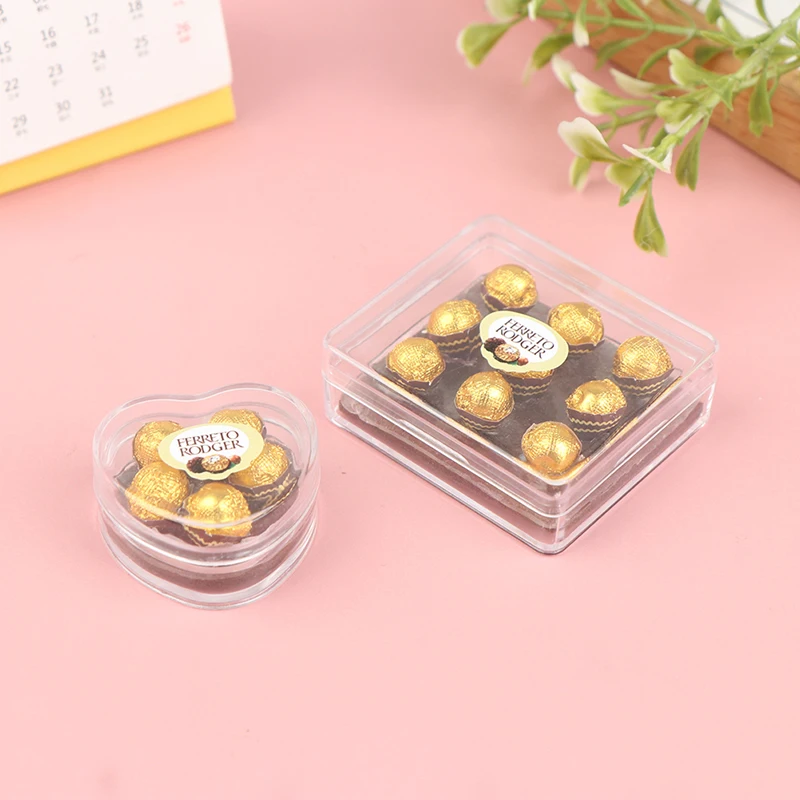 1:12 Dollhouse Miniture Chocolate Gift Box Model Kitchen Food Accessories For Doll House Decor Kids Pretend Play Toys