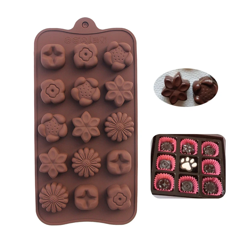 Cute Flower Silicone Mould Chocolate Candy Jelly Pudding Ice Mold Resin Molds