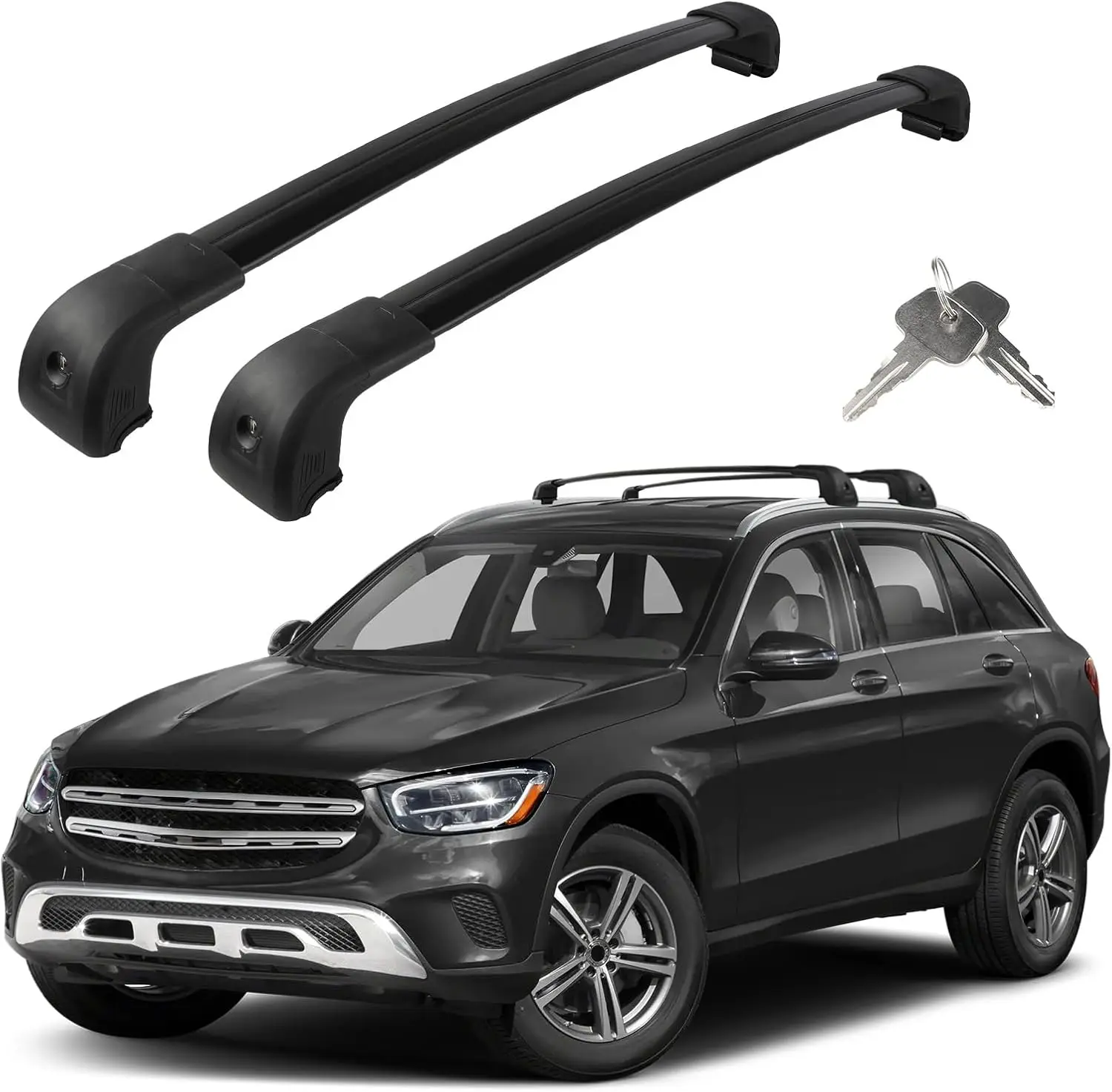 Rooftop Cargo Transport, Aluminum, Silver, 300 LBS Capacity, Anti - Theft Lock