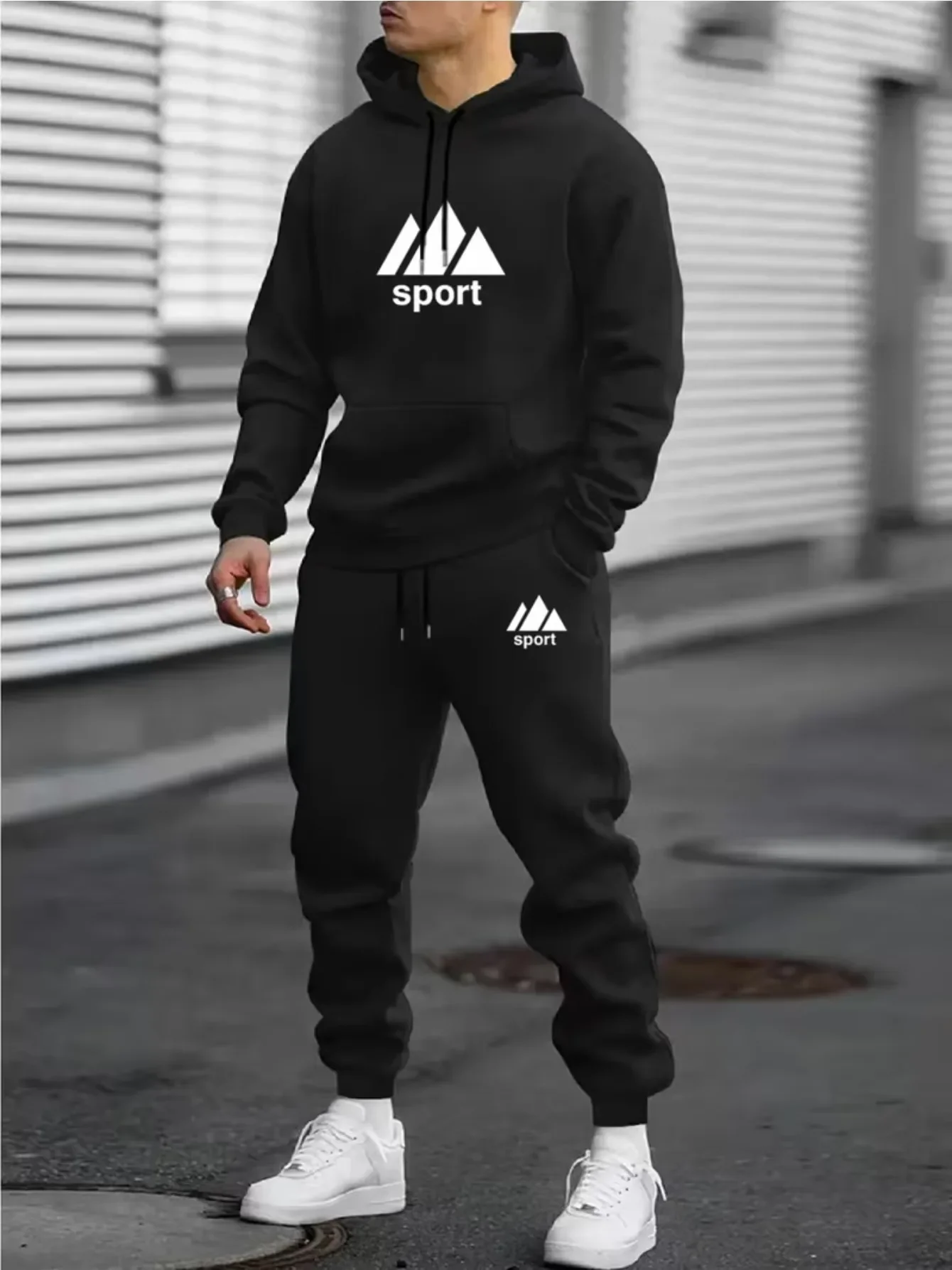 2026 Men 2‑Piece Tracksuit Set Eco‑friendly Soft Fabric Hoodie & Jogger Pants Casual Sportswear Outfit for Men Daily Sports Wear