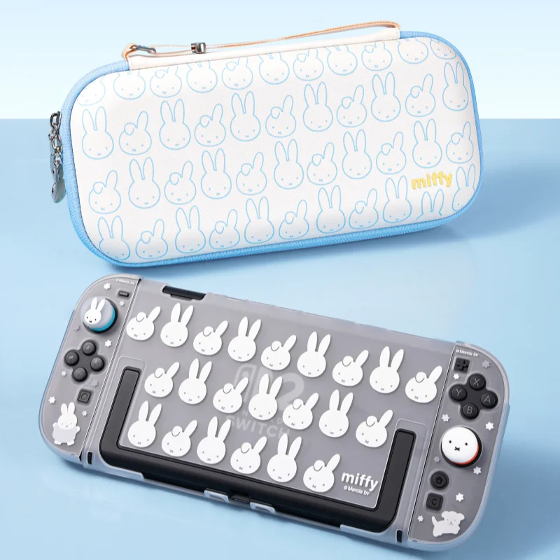 Geekshare Miffy Switch 2 Protective Case Semi Transparent Thumb Button Cap Anime Game Peripherals Gift For Adult Gaming Lovers view 5