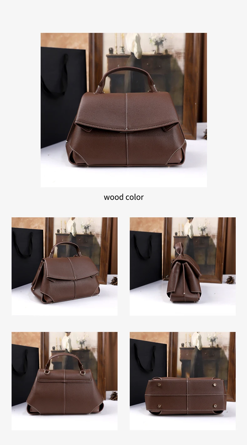 2026 Neue Retro Einfache Handtasche Vielseitig und Elegant Einfarbige Schulter-Umhängetasche Handtasche für Pendler – Detail 4